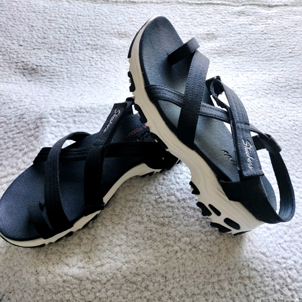 Stylish Blue And White Sketchers Sandals